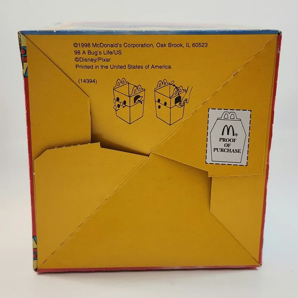 Vintage 1998 McDonald’s Happy Meal Box – Disney Pixar A Bug’s Life Circus Theme